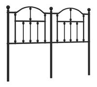 vidaXL Tête de lit en acier - Finition métallique noire classique pour cadre de lit de 120 cm de large - Tête de lit robuste, durable et offrant un bon maintien avec tubes ronds