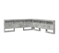 vidaXL Tête de lit en béton Gris, en Bois d'ingénierie, avec Un Design en L Qui Offre Plein de Rangement. C'est Parfait pour Les Petites Chambres et Offre Un Style Minimaliste, Tout en étant Assez po