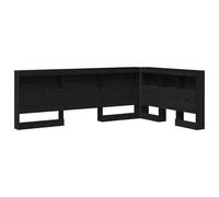 vidaXL Tête de lit en Bois d'orme Noir en L, 120 x 200 cm. Étagères intégrées en Bois d'ingénierie, Gain de Place, Style Minimaliste. Pratique pour Le Rangement dans ta Chambre.