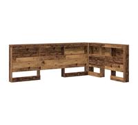 vidaXL Tête de lit en Bois recyclé 120 x 200 cm, Style en L, avec Pas Mal de rangements et des étagères intégrées. C'est Pratique, Facile à Nettoyer et Son Design Minimaliste est Vraiment Sympa.
