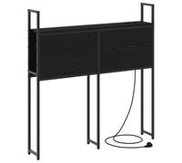 vidaXL Tête de lit en chêne Noir 90 cm, en Bois stratifié. Elle a Un Grand Espace de Rangement et des Ports de Chargement intégrés. Assemblage requis par 2 Personnes. C'est Faite pour l'intérieur, su