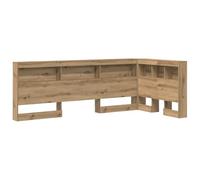 vidaXL Tête de lit en L avec Rangement en chêne, Bois aggloméré, compacte 80 x 200 cm, Style Minimaliste pour la Chambre, Grande étagère, Look bibliothèque, Solution de lit Pratique