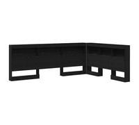 vidaXL Tête de lit en L, Noire, en chêne, 140 x 200 cm, en Bois d'ingénierie. Pratique avec Plein de Rangement et des étagères en Bois. Facile à Nettoyer, Style Minimaliste pour ta Chambre, conceptio