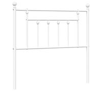 vidaXL Tête de lit en métal - Design classique en blanc - Construction en acier thermolaqué - Excellent soutien dorsal - Convient pour matelas de 90 cm