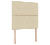 vidaXL Tête de lit en Tissu crème, rembourrée et avec des Boutons de, 90 cm, à Fixer au Mur. C'est Un élément Moderne Qui Donne Une Ambiance Cozy et Qui améliore l'espace de Sommeil. Le Cadre est aju