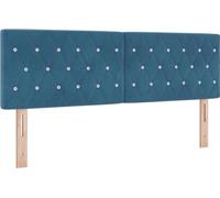 vidaXL Tête de lit en velours Argyle avec housse de tête bleu foncé 160 cm velours