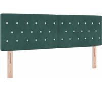 vidaXL Tête de lit en velours Argyle avec housse de tête vert foncé 160 cm velours