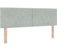 vidaXL Tête de lit en velours Argyle avec tête de lit manuelle gris clair 140 cm velours