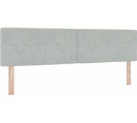 vidaXL Tête de lit en velours Argyle avec tête de lit manuelle gris clair 180 cm velours