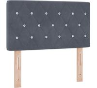 vidaXL Tête de lit en velours Argyle avec tête de lit manuelle gris foncé 80 cm velours