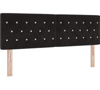 vidaXL Tête de lit en velours Argyle avec tête de lit manuelle noire 160 cm velours