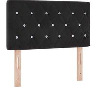 vidaXL Tête de lit en velours Argyle avec tête de lit manuelle noire 80 cm velours