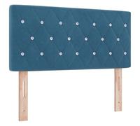 vidaXL Tête de lit en Velours Bleu foncé, avec des Boutons en Cristal. Hauteur réglable, Style Moderne pour ta Chambre. Ajoute Une Touche Sympa à Ton Mur avec Un Confort stylé et Un Coussin.