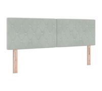 Tête De Lit Vidaxl Avec Boutons En Cristal En Velours Gris Clair De 160 Cm Gris