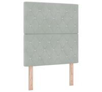 Vidaxl Tête De Lit Capitonnée Avec Boutons En Cristal Gris Clair 80 Cm En Velours, Vidaxl Tête De Lit Capitonnée Avec Boutons En Cristal Gris Clair 160 Cm En Velours