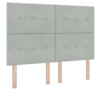 vidaXL Tête de lit en Velours Gris Clair capitonnée 160 cm