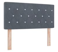 Tête De Lit Vidaxl Boutons En Cristal Capitonnée Gris Foncé 100 Cm Velours Gris