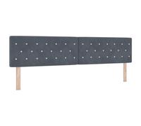 Tête De Lit Vidaxl Avec Boutons En Cristal Capitonnés En Velours Gris Foncé De 200 Cm Gris