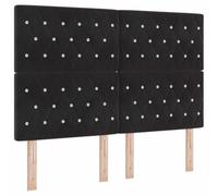 vidaXL Tête de lit en Velours Noir avec des Boutons en Cristal, 160 cm de Haut, Un Meuble Moderne pour la Chambre, Design Mural, Confort Chic et rembourré