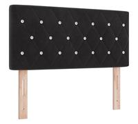 Tête De Lit Vidaxl Boutons En Cristal Capitonnée Noir 90 Cm Velours Noir