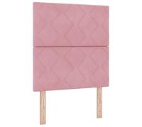 vidaXL Tête de lit en Velours Rose avec des Blocs en Diamant - 80 cm | Hauteur Ajustable, à Fixer au Mur, Style Moderne - Idéal pour décorer ta Chambre et Ajouter Une Touche de Luxe.