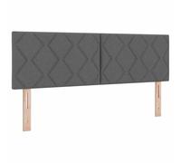 Tête de Lit LED Design en Blocs de Diamant Gris Foncé 160 cm Tissu 3338227