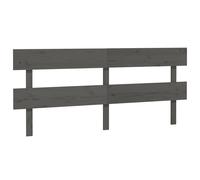 Vidaxl Tête De Lit Gris 204x3x81 Cm Bois Massif De Pin Marron
