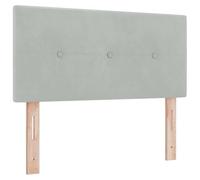 vidaXL Tête de lit Gris Clair 100 cm Velours | Ajuste à ta hauteur idéale pour un max de confort, Look trendy avec des boutons bien cousus, Un coup d'éponge et c'est bon