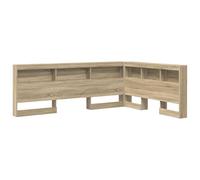 vidaXL Tête de lit L en chêne Sonoma 160 x 200 cm en bois reconstitué, avec du rangement spacieux, gain de place, facile à nettoyer, durable, style minimaliste, parfaite pour aménager ta chambre, étag
