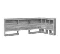 vidaXL Tête de lit L en Gris Sonoma, en Bois aggloméré, 90 x 200 cm. Autonome avec Un Grand Espace de Rangement, Parfait pour Organiser ta Chambre. Super Facile à Nettoyer, C'est Une Solution de Rang