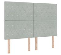 vidaXL Tête de Lit LED Argyle Gris Clair 80 cm Velours, Tête de lit en Velours Chic, Moderne et Ajustable, Design Mural Durable pour Une Chambre Tendance, Gain de Place