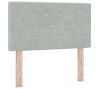 Vidaxl Tête De Lit Led Avec Boutons En Cristal Rembourrée Gris Clair 80 Cm En Velours, Vidaxl Tête De Lit Avec Boutons En Cristal Rembourrée Gris Clair 80 Cm En Velours