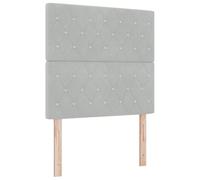 vidaXL Tête de lit LED avec bandes LED Gris clair 80 cm Velours | Un style moderne avec une tête de lit bien haute, Inclus il faut juste une prise 5V, Fait en velours polyester super doux