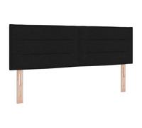 vidaXL Tête de lit LED avec des lumières à LED Noir 160 cm Polyester, Futuriste, têtière réglable en Polyester, éclairage RGB, Cadre en pin Massif, déco Chambre stylée