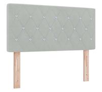 vidaXL Tête de Lit LED avec Bouton en Cristal Capitonné Gris Clair 90 cm Velours