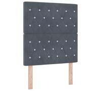 vidaXL Tête de lit LED avec lampes à bandes LED gris foncé 80 cm velours