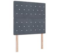 Vidaxl Tête De Lit Led Gris Foncé 90 Cm En Velours, Vidaxl Tête De Lit Tuftée Avec Boutons En Cristal Gris Foncé 180 Cm En Velours