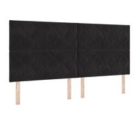 vidaXL Tête de Lit LED avec des lumières à LED Noir 200 cm Velours, Têtière Moderne rembourrée, Design réglable Robuste, Gain de Place Mural, Finition en Velours Chic.