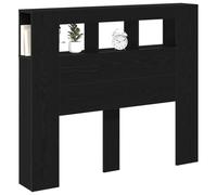 vidaXL Tête de lit LED avec étagère Chêne Noir 120 x 18,5 x 103,5 cm, Têtière Moderne stylée avec USB, Espace de Rangement, LED Multicolores, éclairage d'ambiance pour Une Chambre Luxe