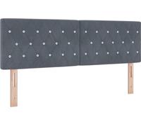 vidaXL Tête de lit LED avec lampes à bandes LED gris foncé 80 cm velours