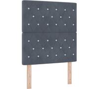 vidaXL Tête de lit LED avec lampes à bandes LED gris foncé 80 cm velours