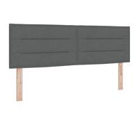 vidaXL Tête de lit LED avec tête de lit Gris foncé 160 cm Polyester, Futuriste, têtière réglable en Polyester, éclairage RGB, Cadre en pin Massif, déco Chambre stylée