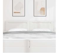 vidaXL Tête de lit LED 200 cm Blanc – Cuir synthétique, Sommiers réglables, Éclairage intégré