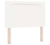 vidaXL Tête de lit LED Blanc 90 cm Cuir synthétique, Sommiers réglables, Forme rectangulaire, Meuble Moderne, éclairage intégré, améliorations stylées pour la déco de Chambre