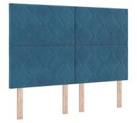 vidaXL Tête de lit LED Bleu foncé Velours | Le super motif en blocs de diamant sur cette tête de lit donne un vrai coup de frais à ta chambre, créant une ambiance