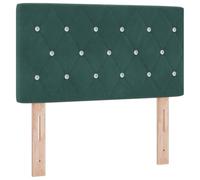 vidaXL Tête de lit LED Bouton en Cristal capitonné Vert foncé 80 cm Velours