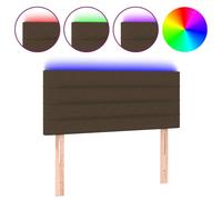 vidaXL Tête de lit LED brun foncé 100x5x78/88 cm Tissu
