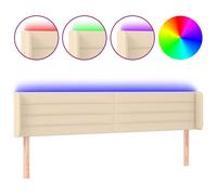 vidaXL Tête de Lit à LED Meuble de Chambre à Coucher Accessoire de Lit Double Tête de Cadre de Lit Intérieur Crème 3123387