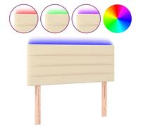 vidaXL Hoofdbord LED 90x5x78/88 cm stof crÃmekleurig3121739 Blanc G