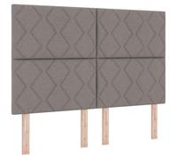 vidaXL Tête de lit LED Design Blocs de Diamant Taupe 144 cm Tissu rembourré Confortable Chargement USB pour Chambre et Chambre d'amis Moderne Mousse Haute densité